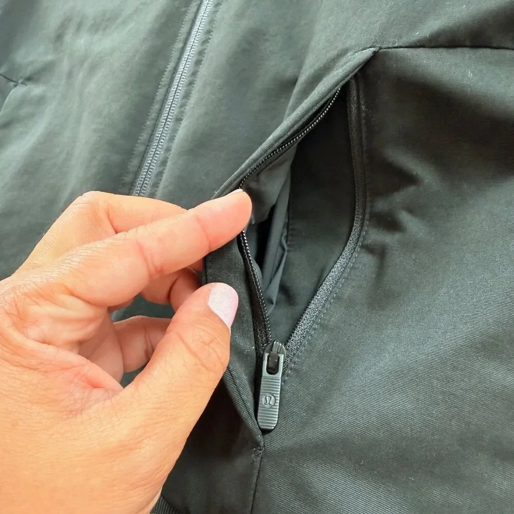Lululemon Black Bomber Jacket 4 reversible warm fall